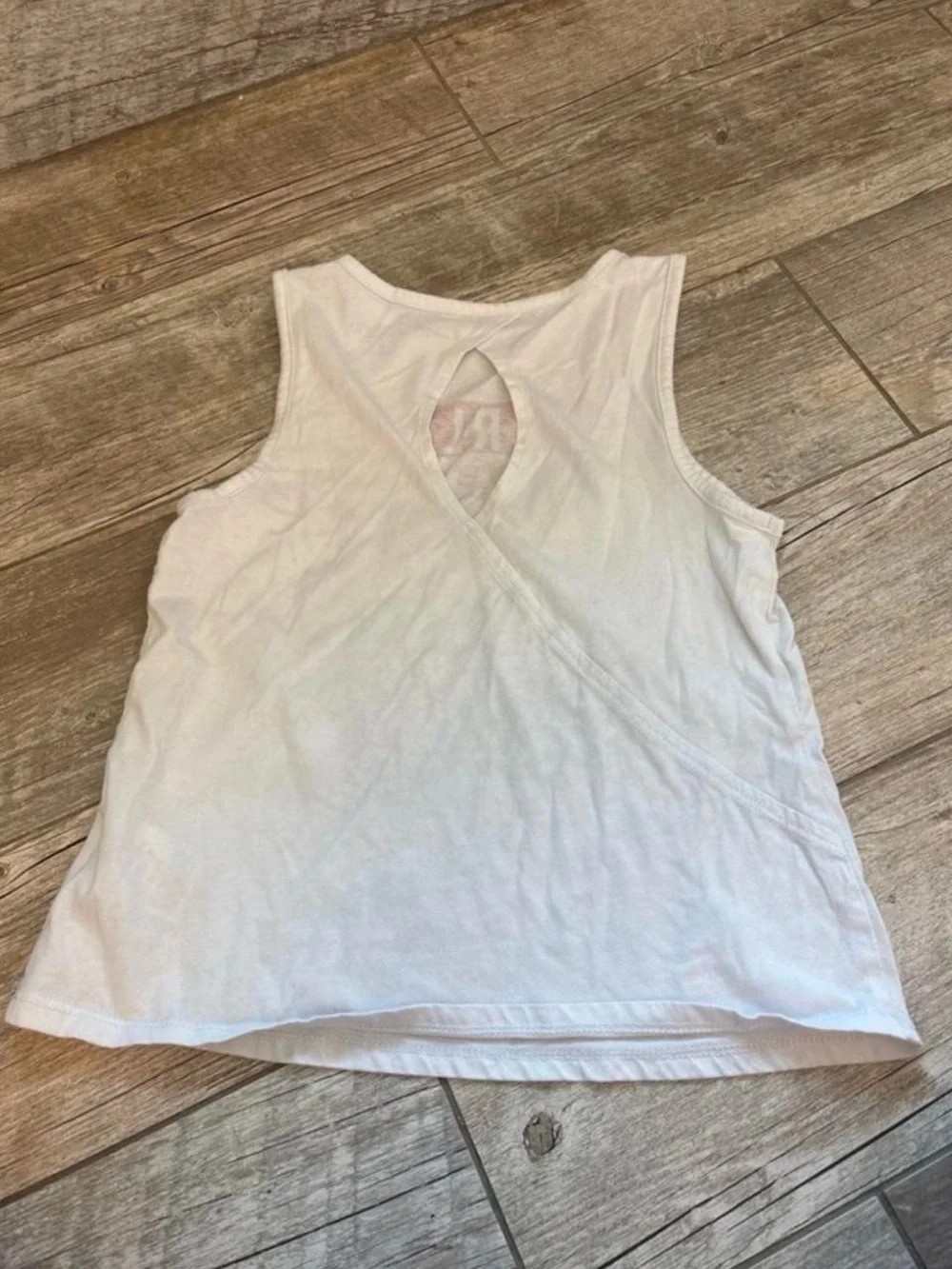 Ideology White Tank Top with Red, Pink, Yellow, Green & Blue Graphic